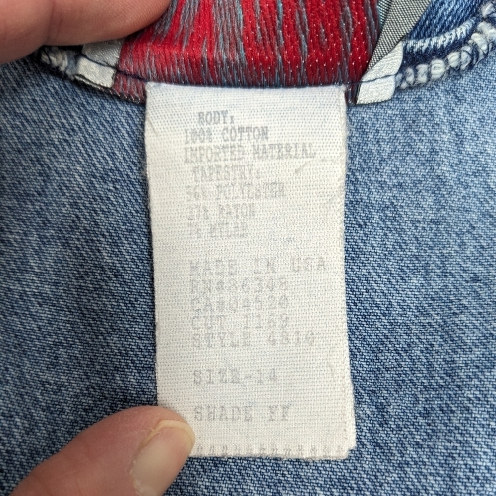City Girl Sport vintage women's denim embellished vest size 14 - Picture 8 of 11